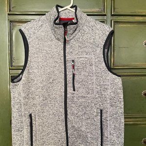 Orvis Sweater Vest Gray Classic Outdoors Fleece Full Zip Pockets Mens L